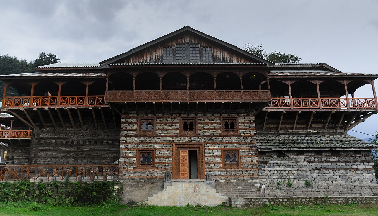 Historic timber and stone Naggar Castle in Kullu