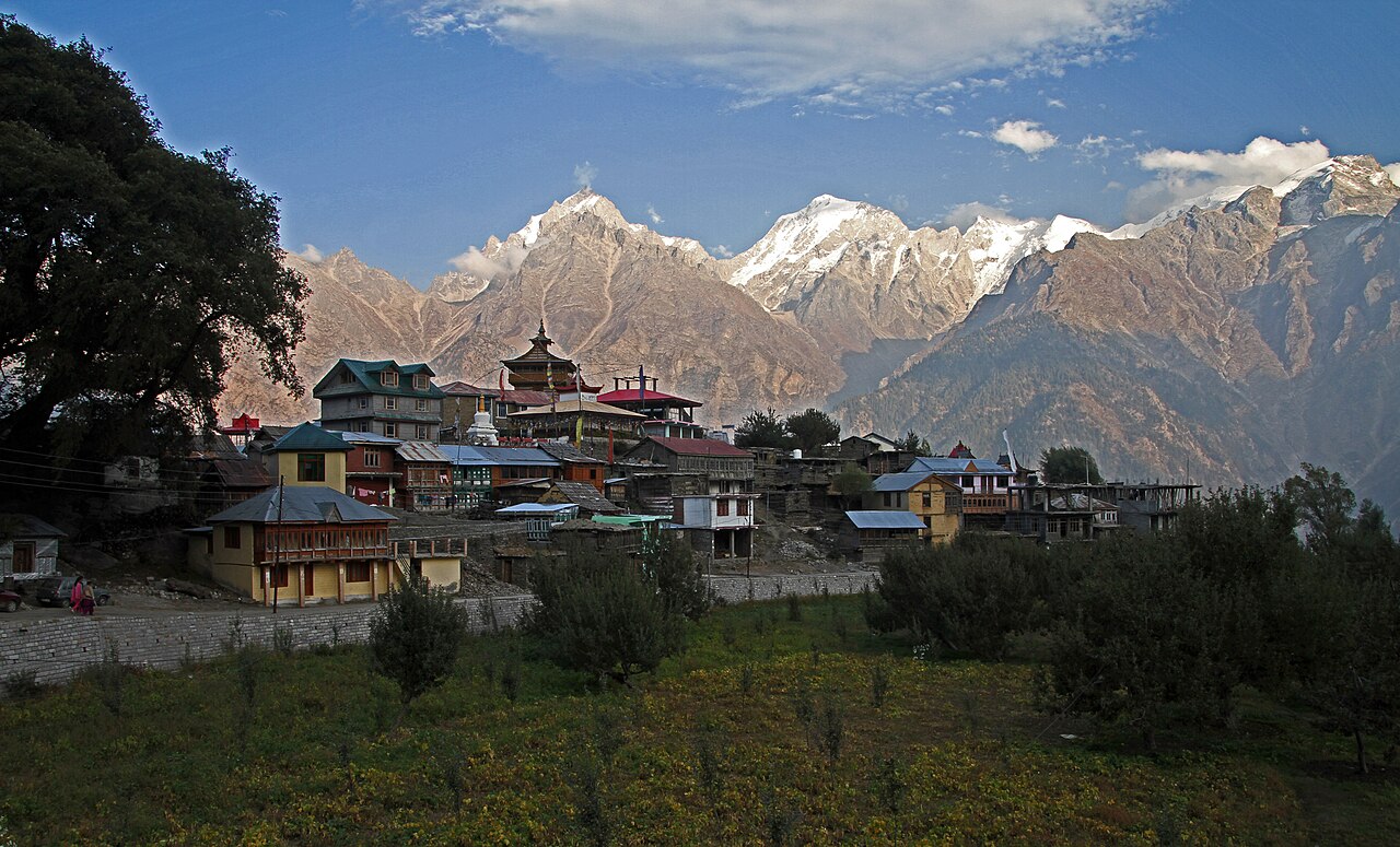 Kalpa beneath the snow-covered Kinnaur Kailash range