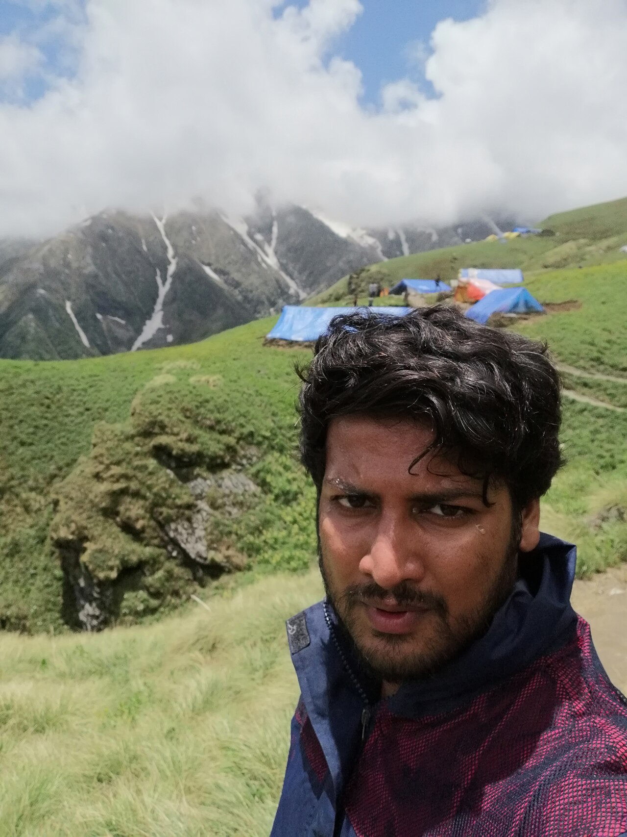 Green and rocky Kunsa Valley on the Shrikhand Mahadev route